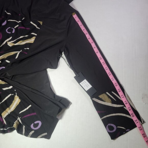 Liv By Habitat Clothes Women Black Abstract Floral Print Tunic Top Size M - Picture 7 of 8